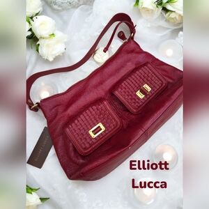 Elliott Lucca Red Leather Shoulder Bag Vintage